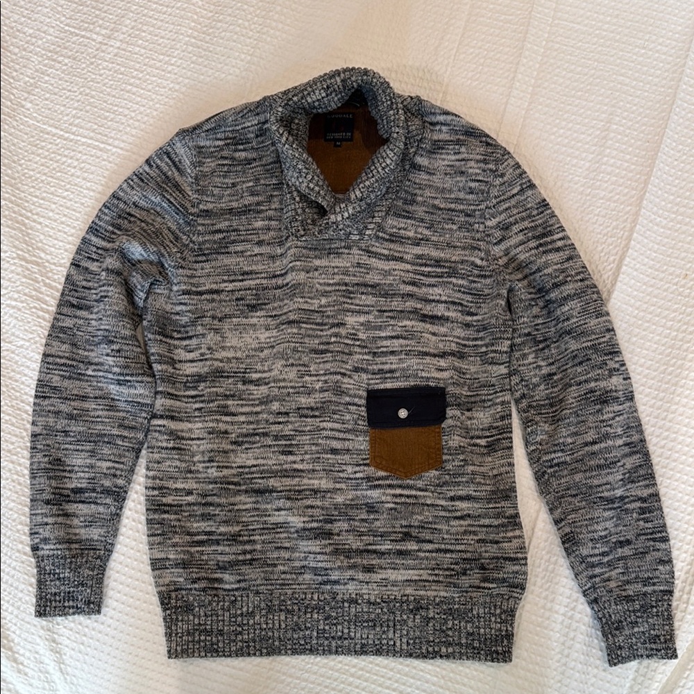 Goodale Gray and Blue Sweater with Textured Design